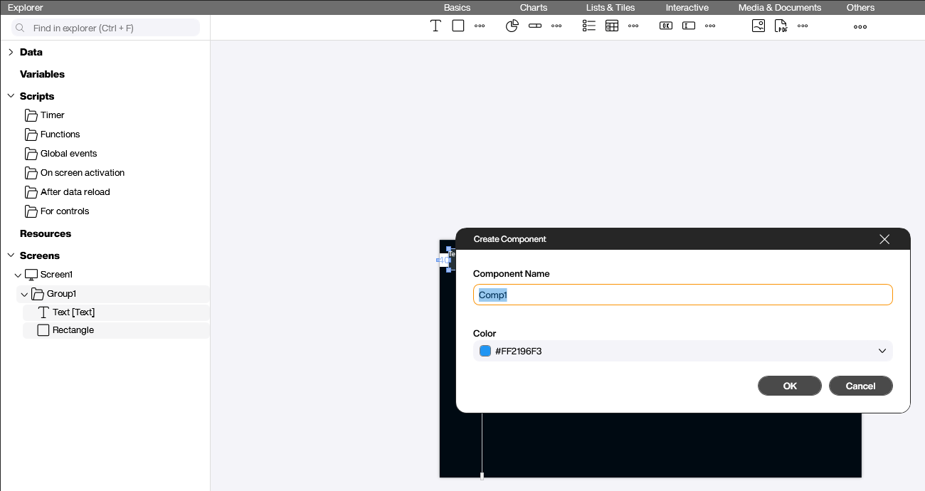 Create Component Dialog