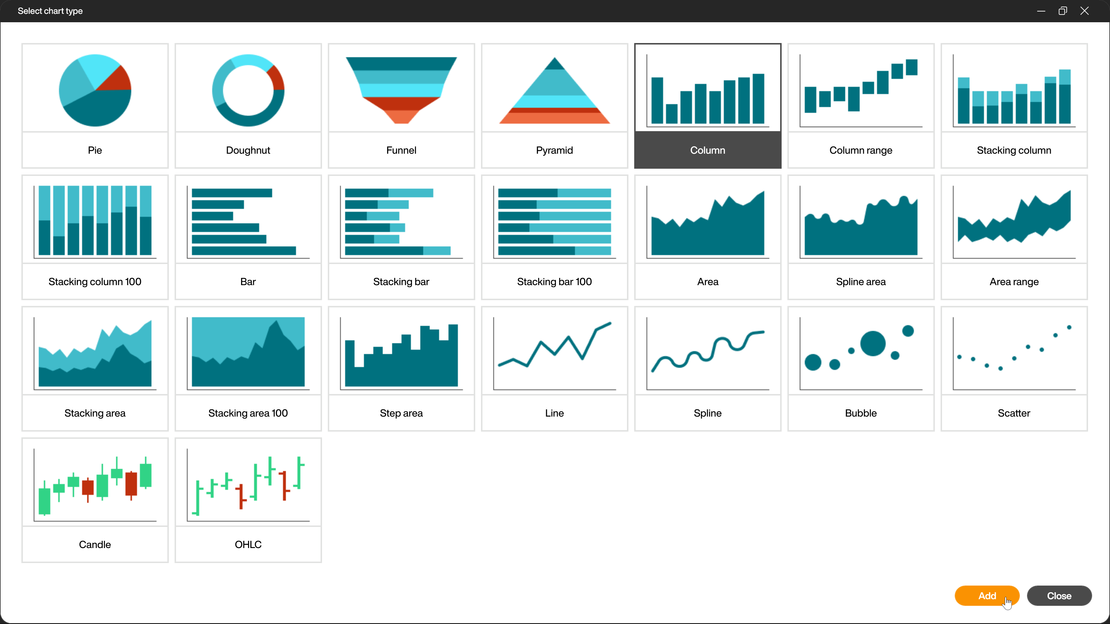 Select chart type