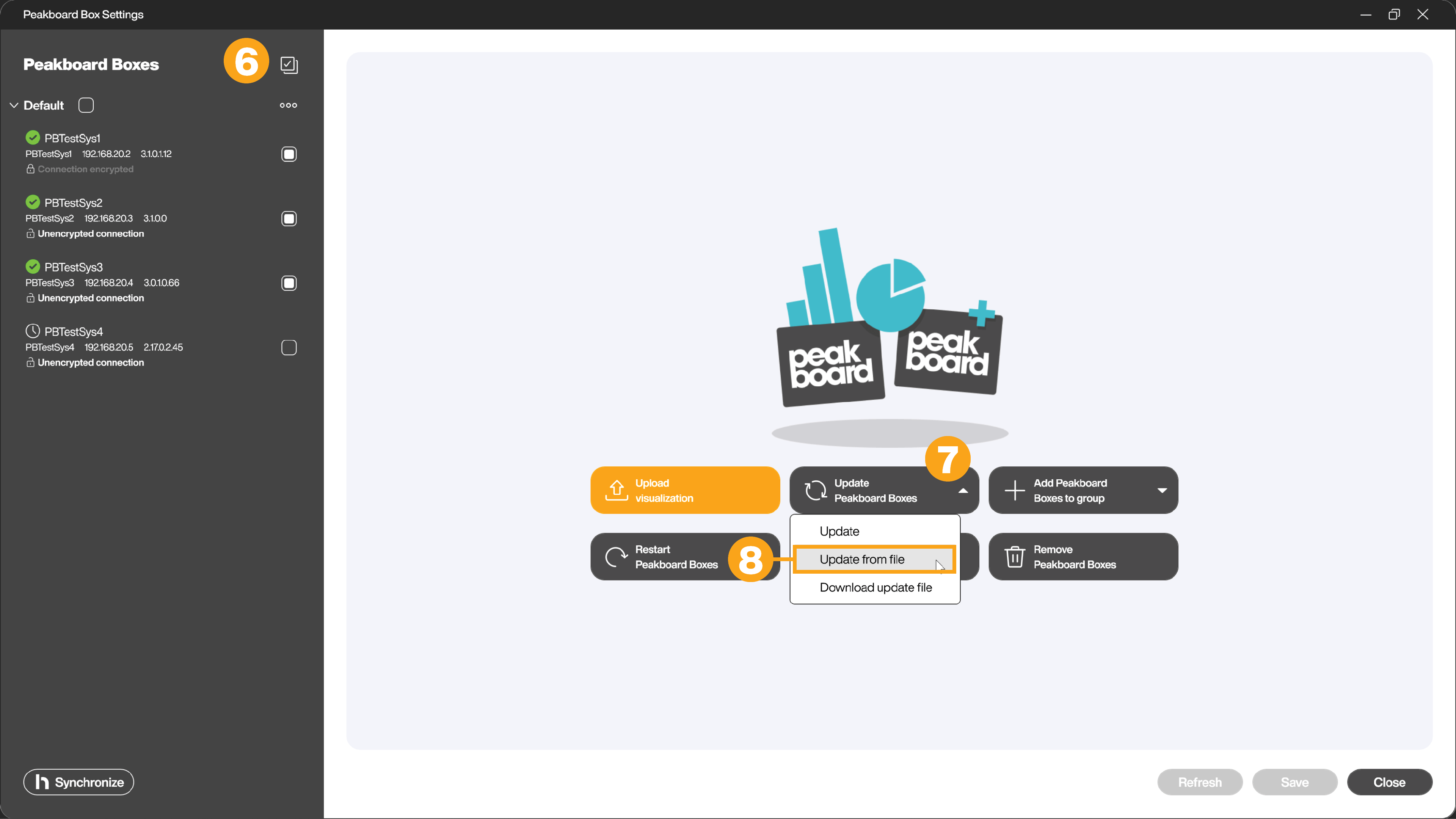 Update multiple Peakboard Boxes