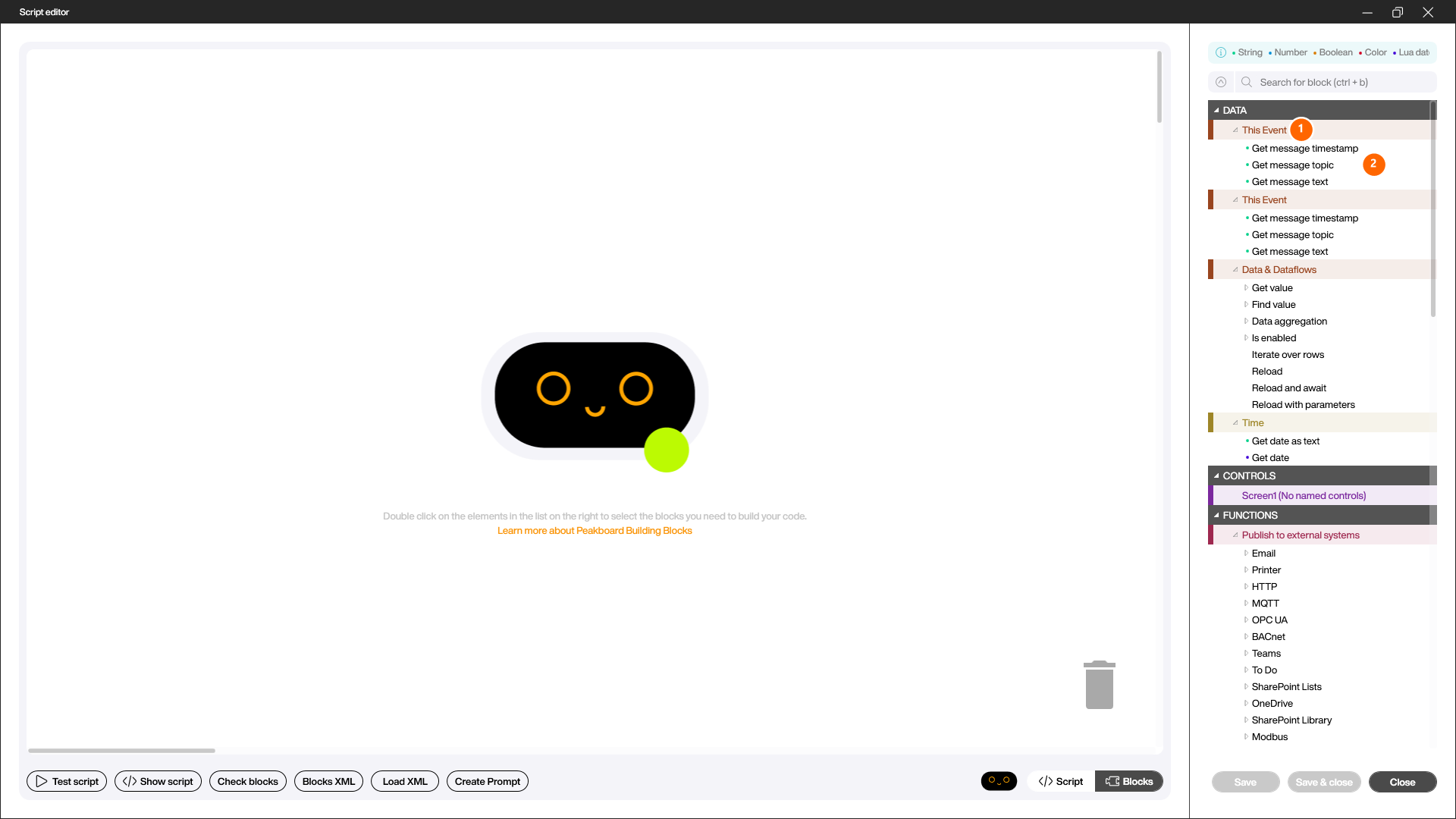 Accessing the incoming message in the script