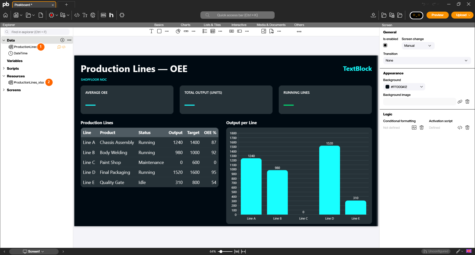 Excel data source in the Explorer