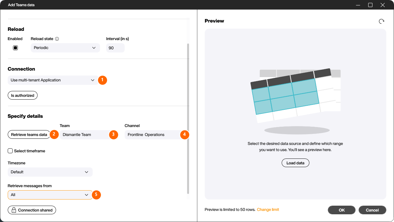 Office 365 Teams Verbindung und Details konfigurieren