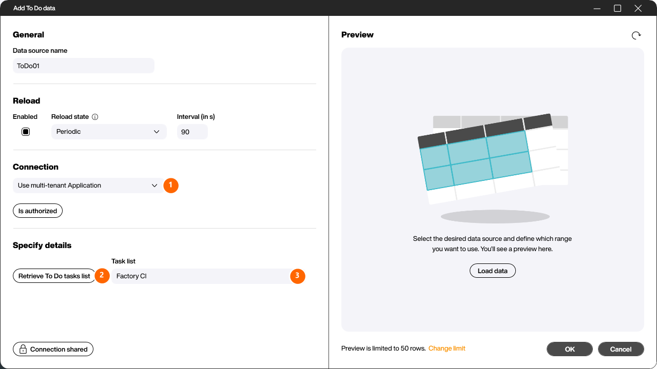 Configure the Office 365 To Do connection and details