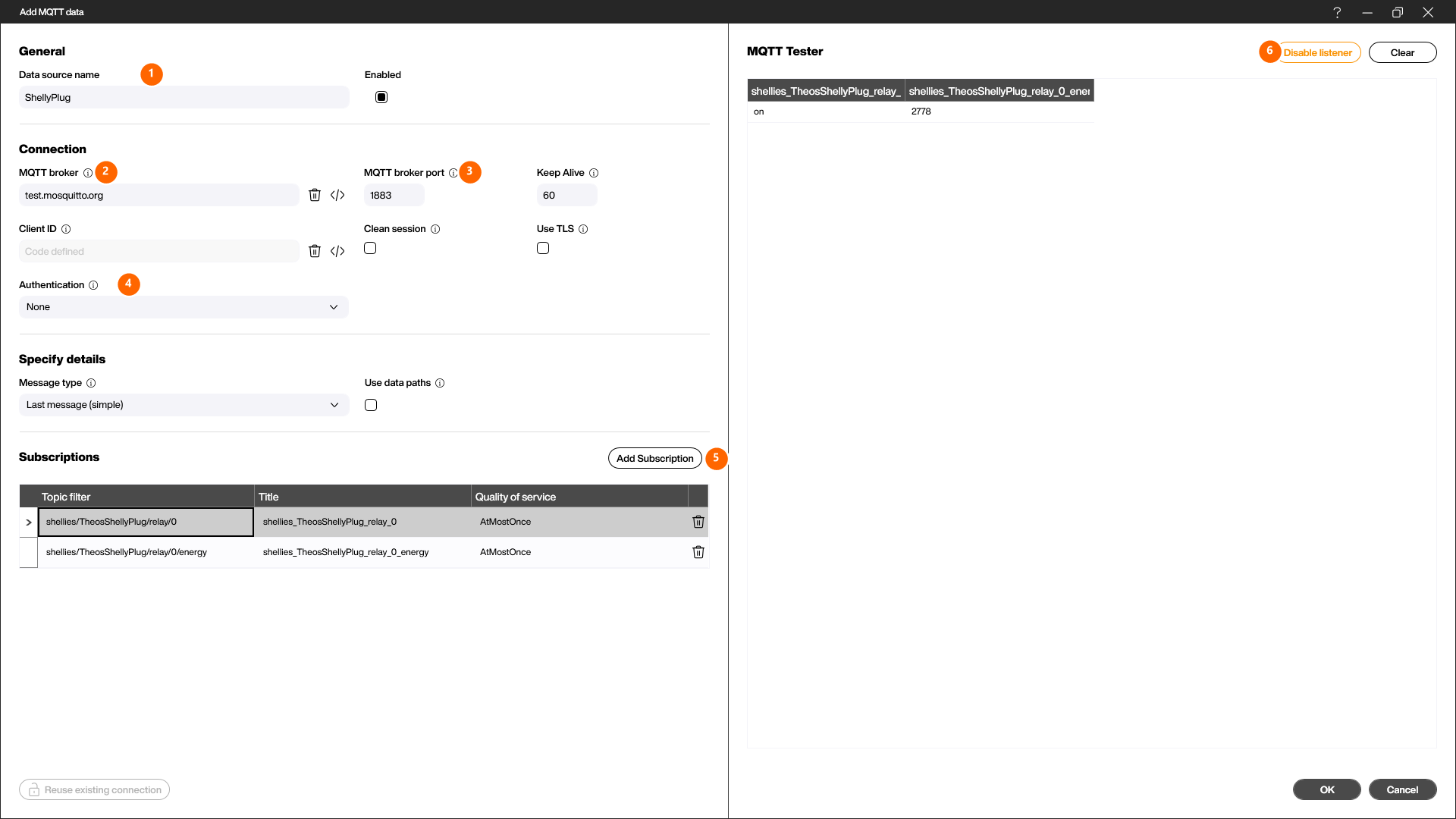 Configure MQTT data source
