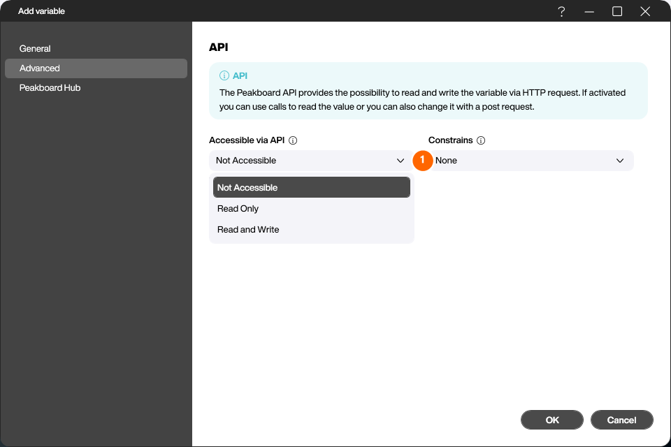 Expose a variable via the API
