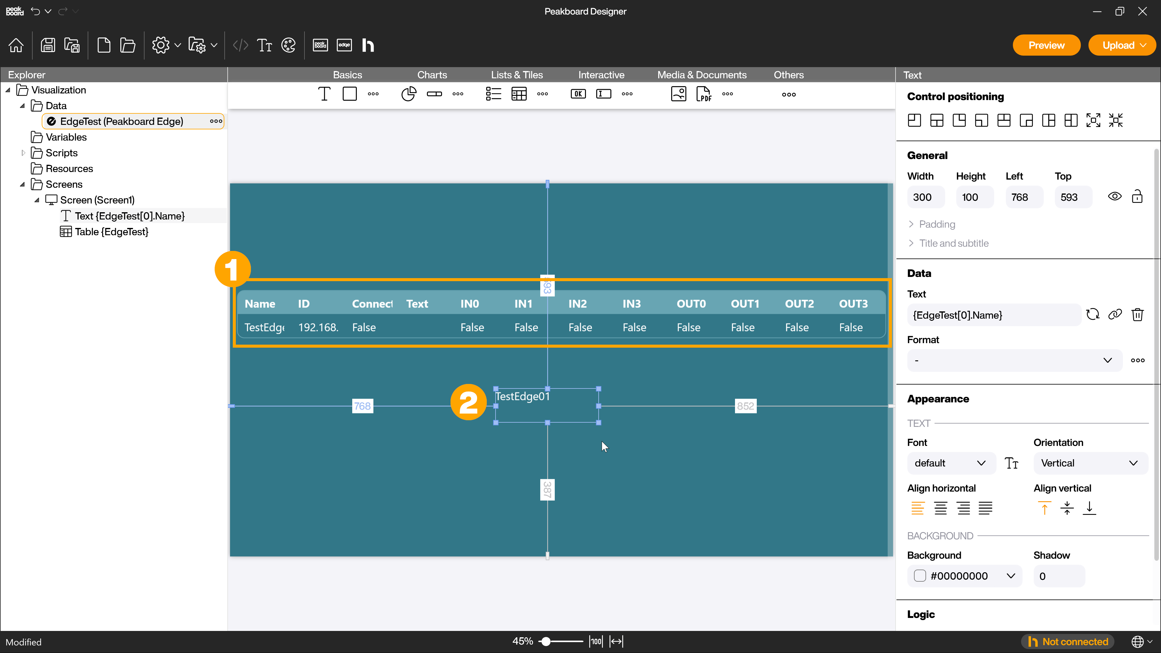 Peakboard Edge data source