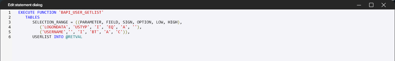 Enlarged XQL editor