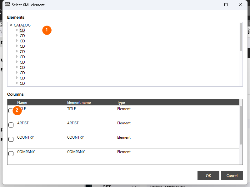 Select the XML element