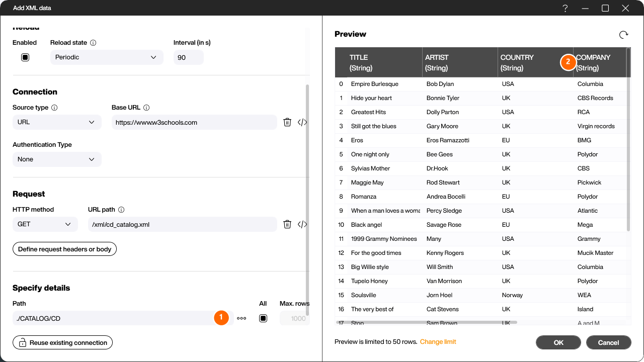 Load the XML preview