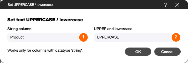 Set text UPPERCASE or lowercase