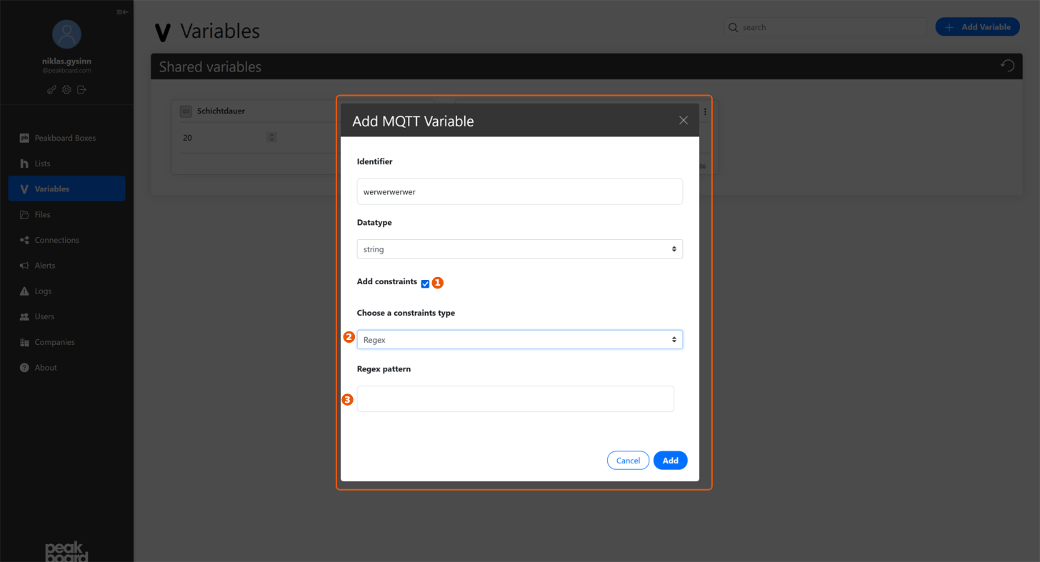Constraints when creating
