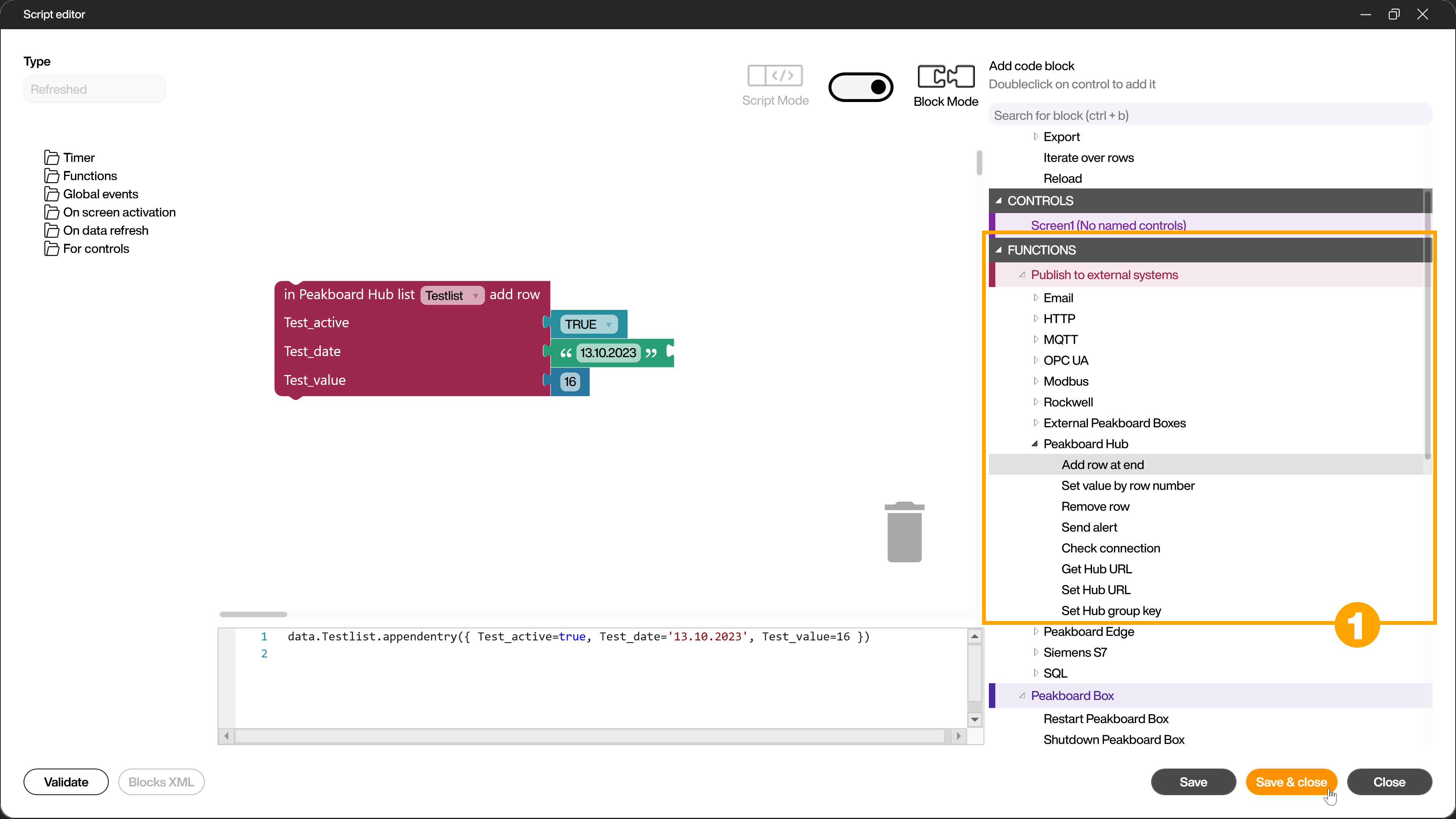 Script editor