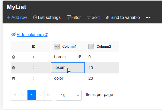 Variables in Designer