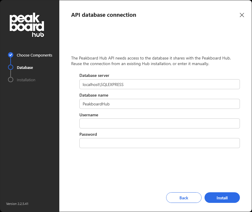 Datenbankverbindung der Public API