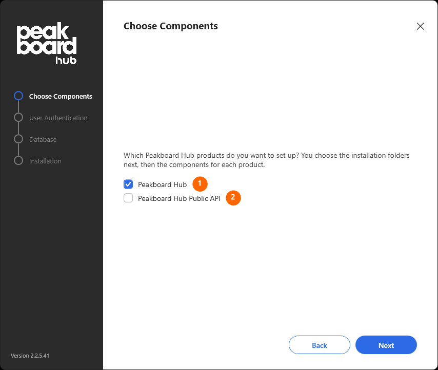 Produktauswahl im Peakboard Hub Setup