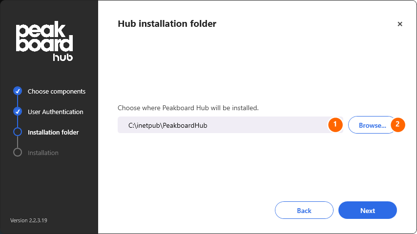 Auswahl des Installationsordners