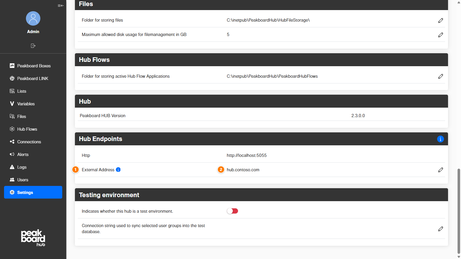 External Address in the settings