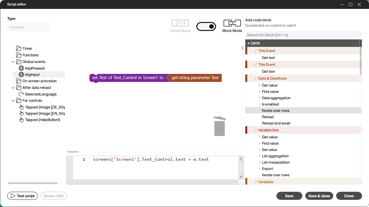 Input Text auslesen