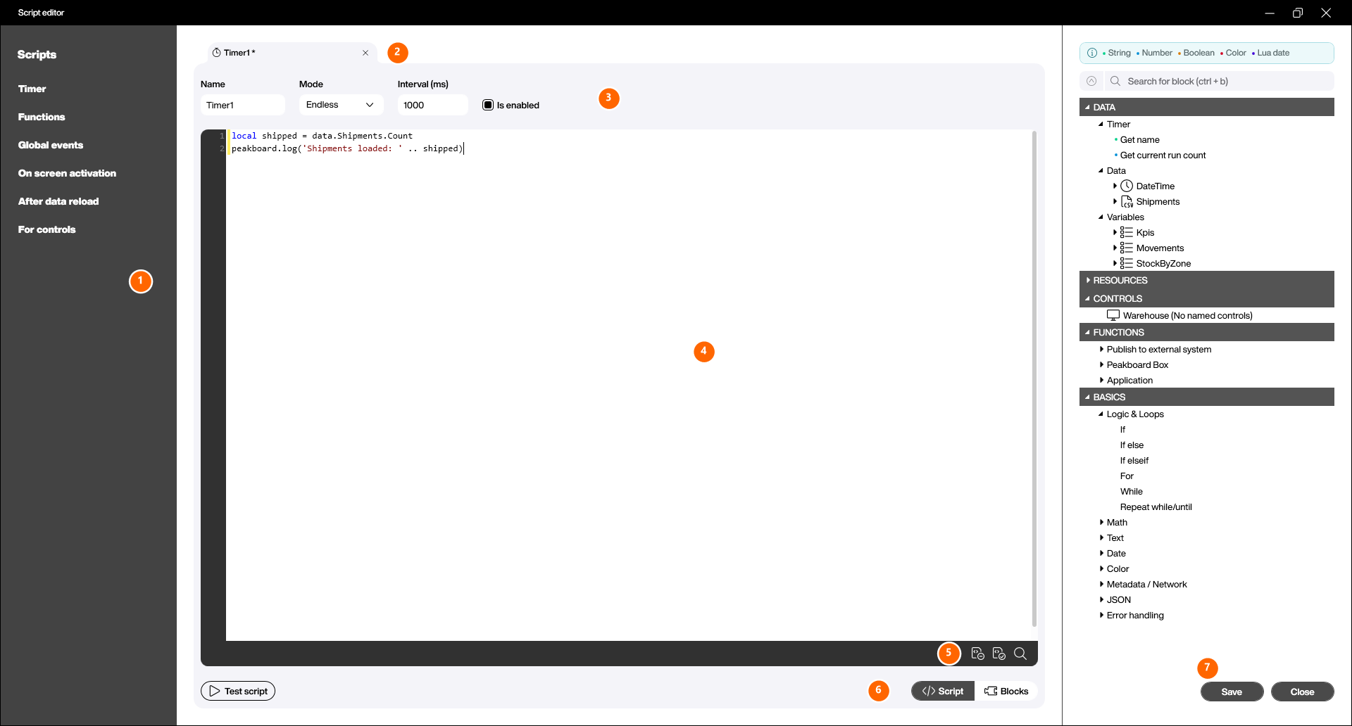 Script editor